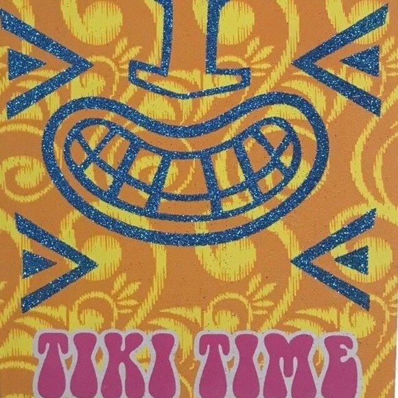 TIKI TIME Bar Luau Aloha Hawaiian Hibiscus Wood Sign Door Wall Island Decor Rope - Picture 4 of 9